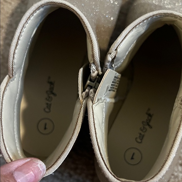 Girls Target Cat and Jack Gold Glitter Ankle Boots - Picture 8 of 8